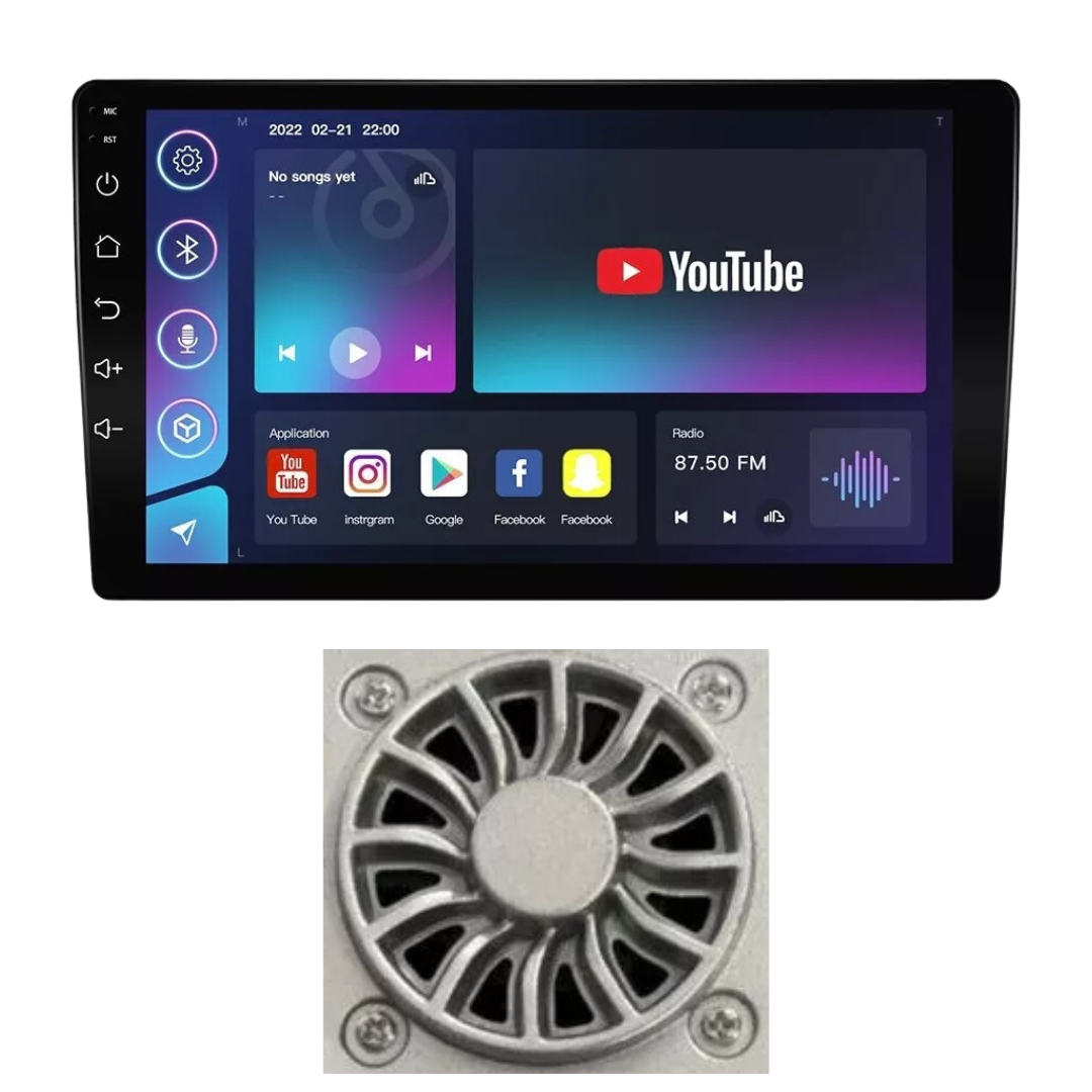 Radio 9" CarPlay Android 4GB RAM y 64GB ROM 8 Núcleos con Ventilador y Micrófono Externo