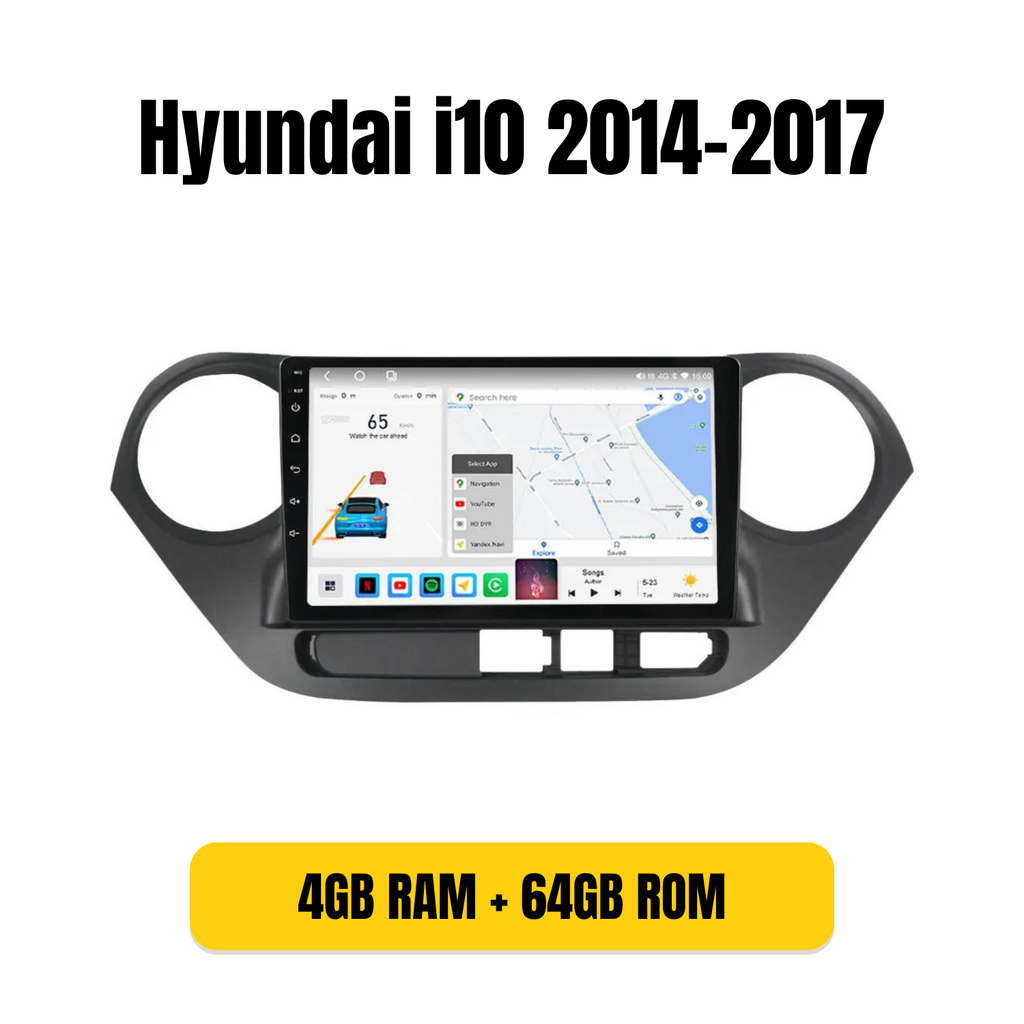 Radio Android con bisel para Hyundai i10 2014-2017, 4GB/64GB QLED