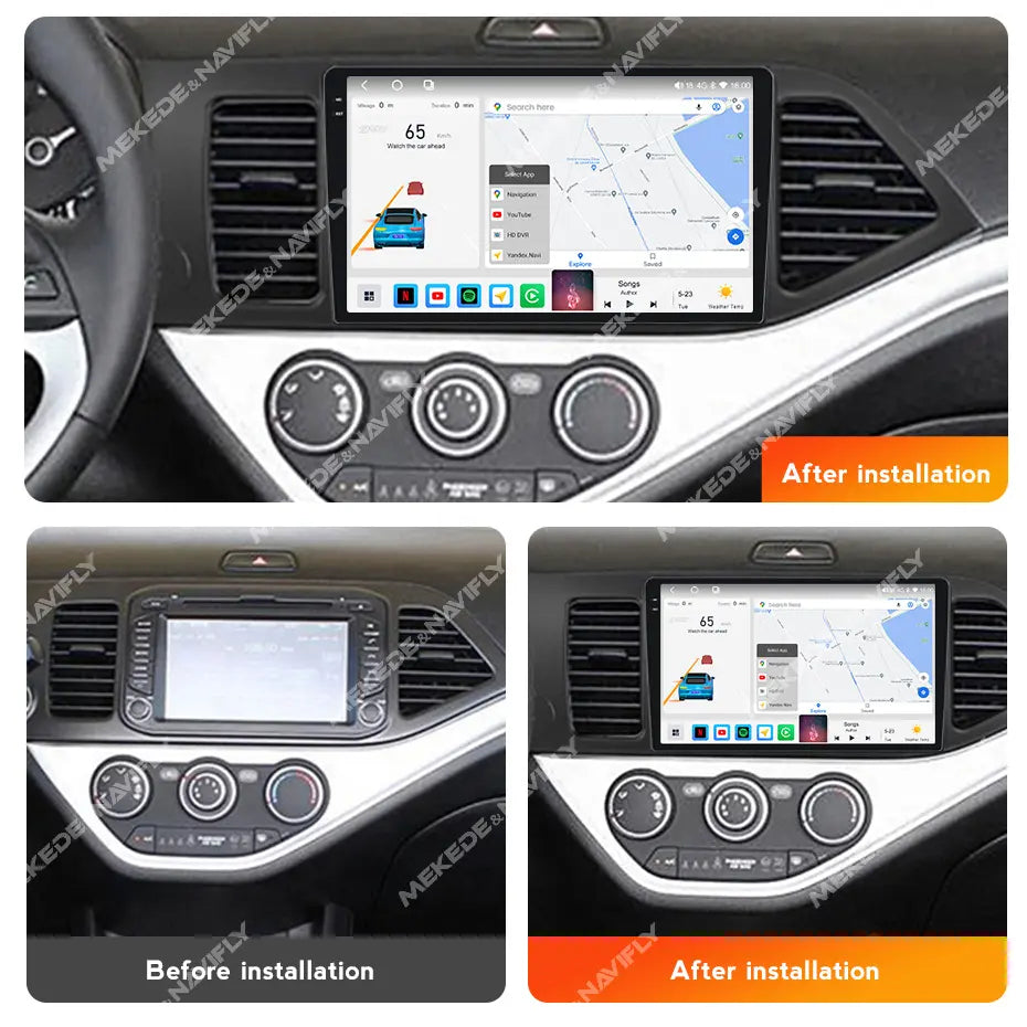 Combo RADIO + BISEL - Kia Morning 2011-2017 - 4GB RAM + 64GB ROM - Pantalla QLED