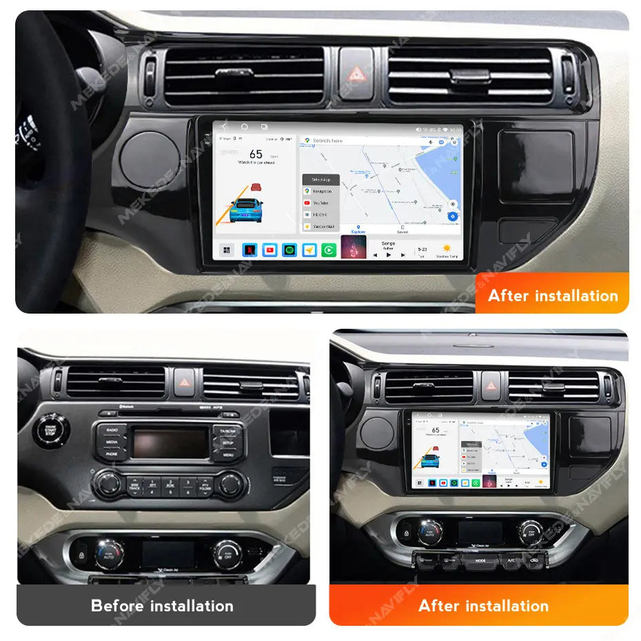 Combo RADIO + BISEL - Kia Rio 2011-2017 - 4GB RAM + 64GB ROM - Pantalla QLED