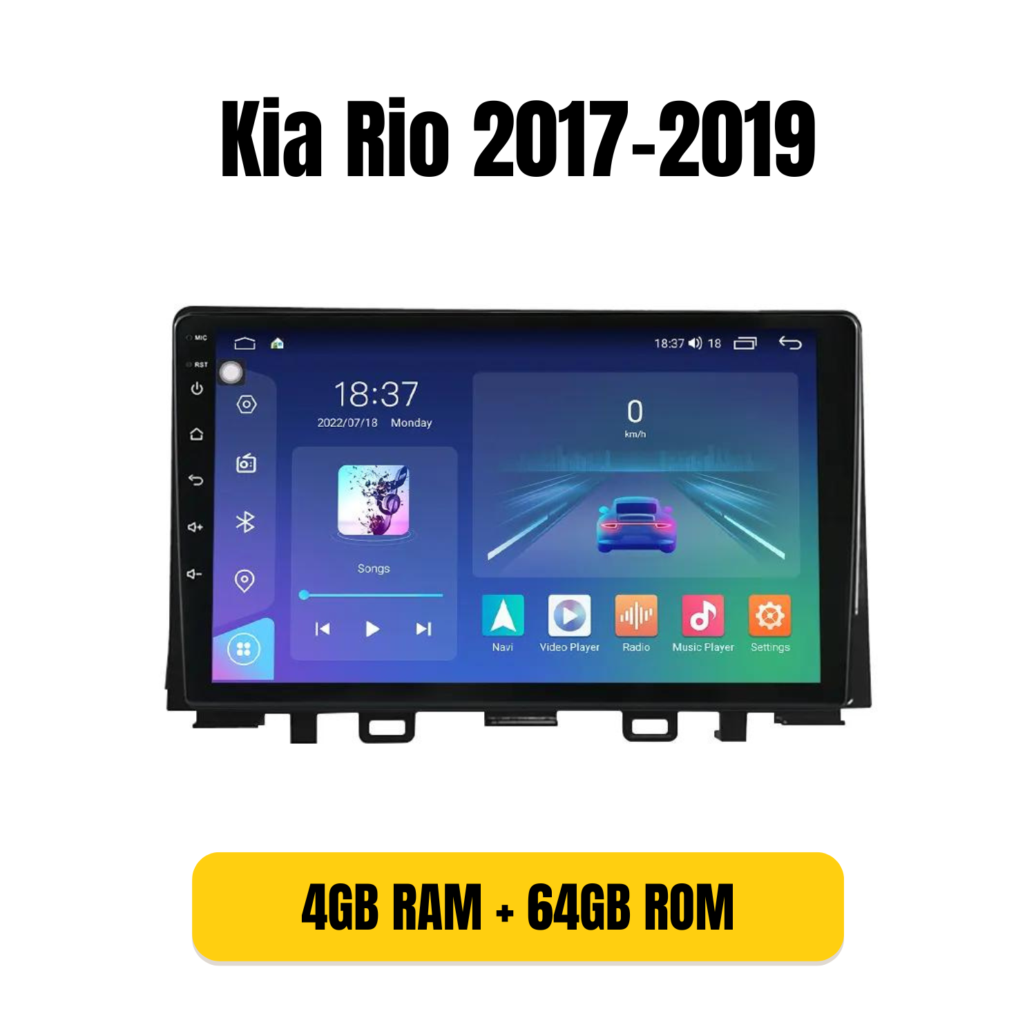 Combo RADIO + BISEL - Kia Rio 2017-2019 - 4GB RAM + 64GB ROM - Pantall ...