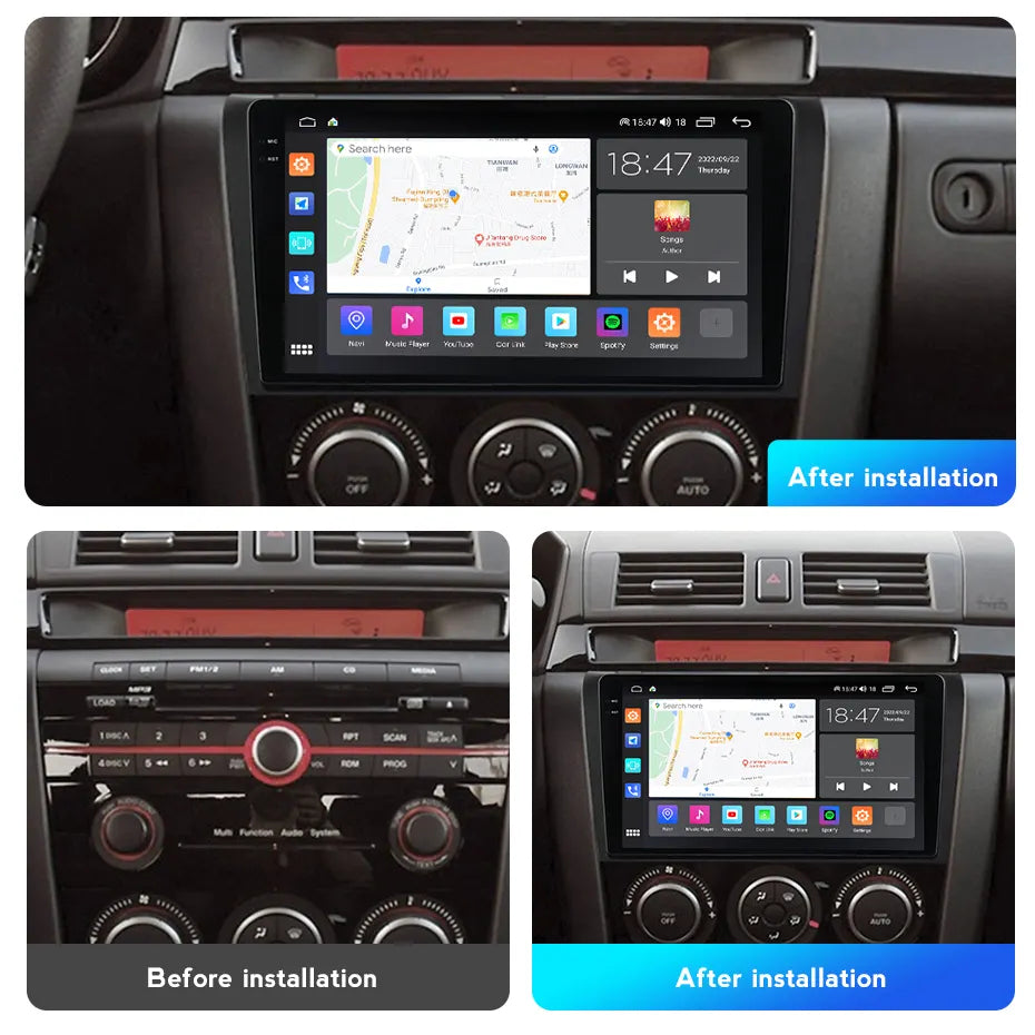 Combo RADIO + BISEL - Mazda 3 2004-2009 - 2GB RAM + 32GB ROM - Pantalla IPS