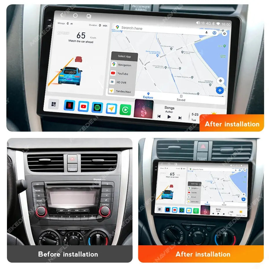 Combo RADIO + BISEL - Suzuki Celerio 2015-2018 - 4GB RAM + 64GB ROM - Pantalla QLED