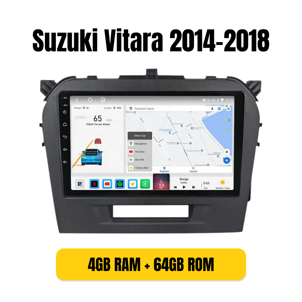Radio Android con bisel para Suzuki Vitara 2014-2018, 4GB/64GB QLED