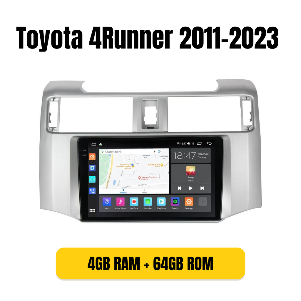 Radio Android con bisel para Toyota 4Runner 2011-2023, 4GB/64GB QLED
